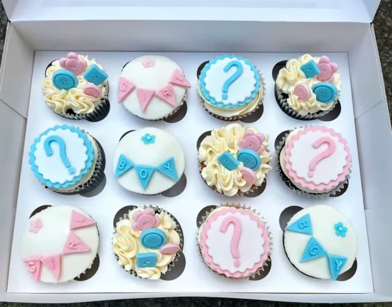 Baby shower cake for a boy by Thelwall Bakehouse