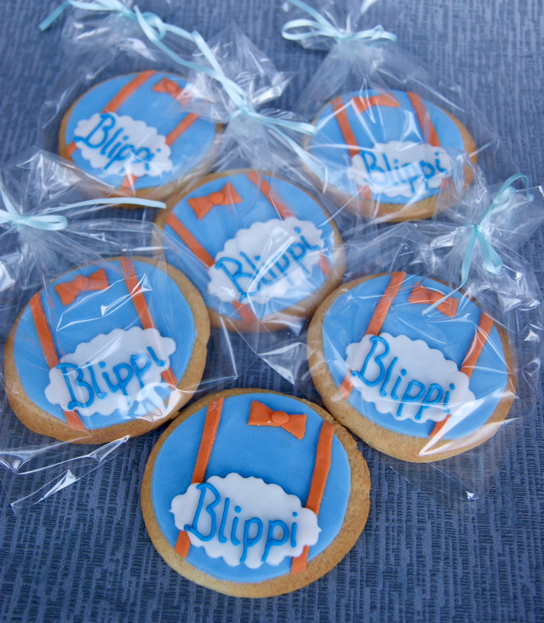 Blippi cookies party favors blue orange